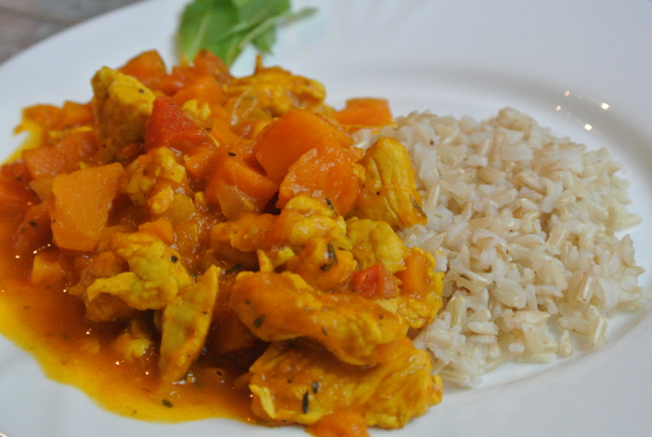 curry z dynia i indykiem